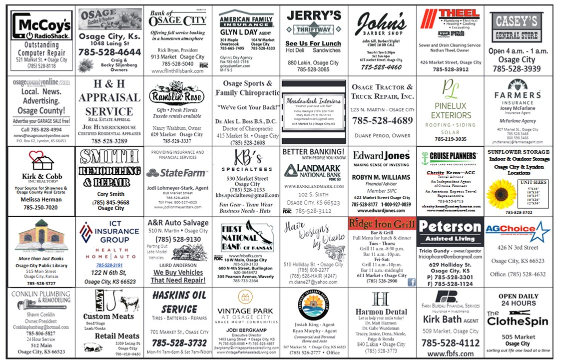 Spring 2023 Citywide Garage Sale – Osage City Chamber of Commerce